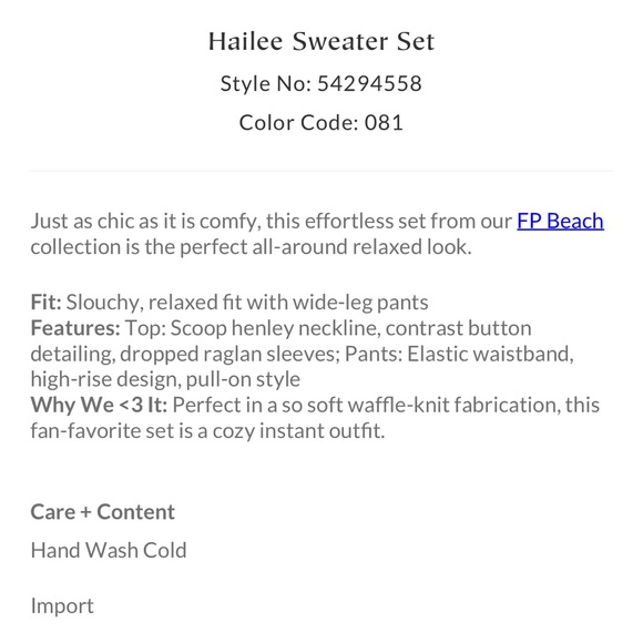 ✨NEW!✨Free People Hailee Sweater Set - Picture 6 of 9